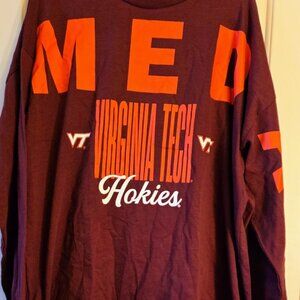 VIRGINIA TECH HOKIES PRESSBOX GAME DAY ONE SIZE OVERSIZED SHIRT